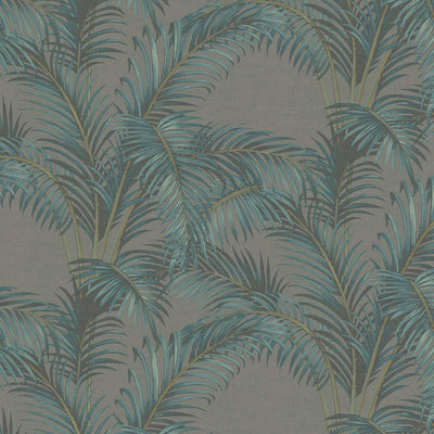 product image of Elegant Foliage Wallpaper in Deep Teal/Grey 583