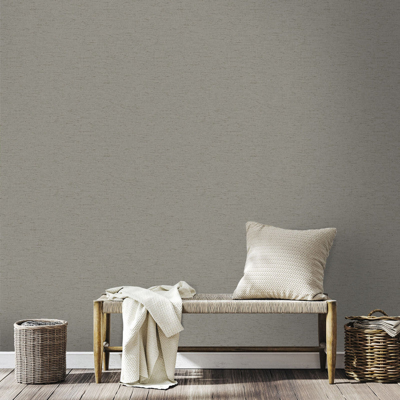 media image for Plain Linen Fleck Wallpaper in Charcoal 251