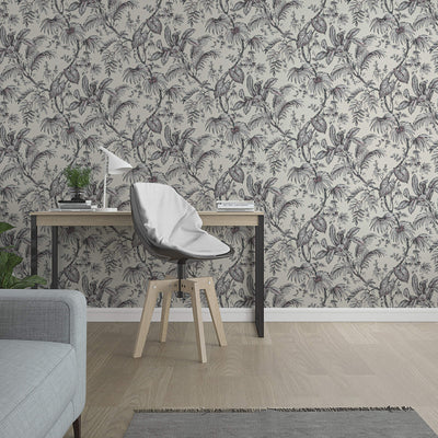 product image for Palm & Foliage Wallpaper in Beige/Black from the Olio Collection 75