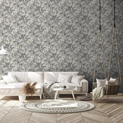 product image for Palm & Foliage Wallpaper in Beige/Black from the Olio Collection 42