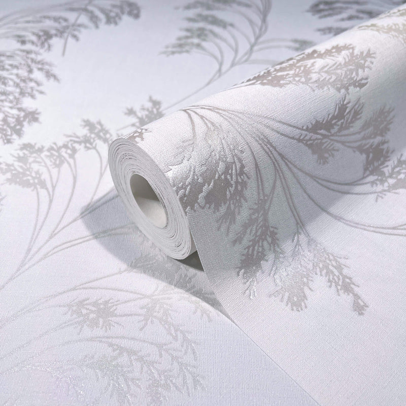 media image for Feather Shrub Wallpaper in White/Pearl from the Olio Collection 282