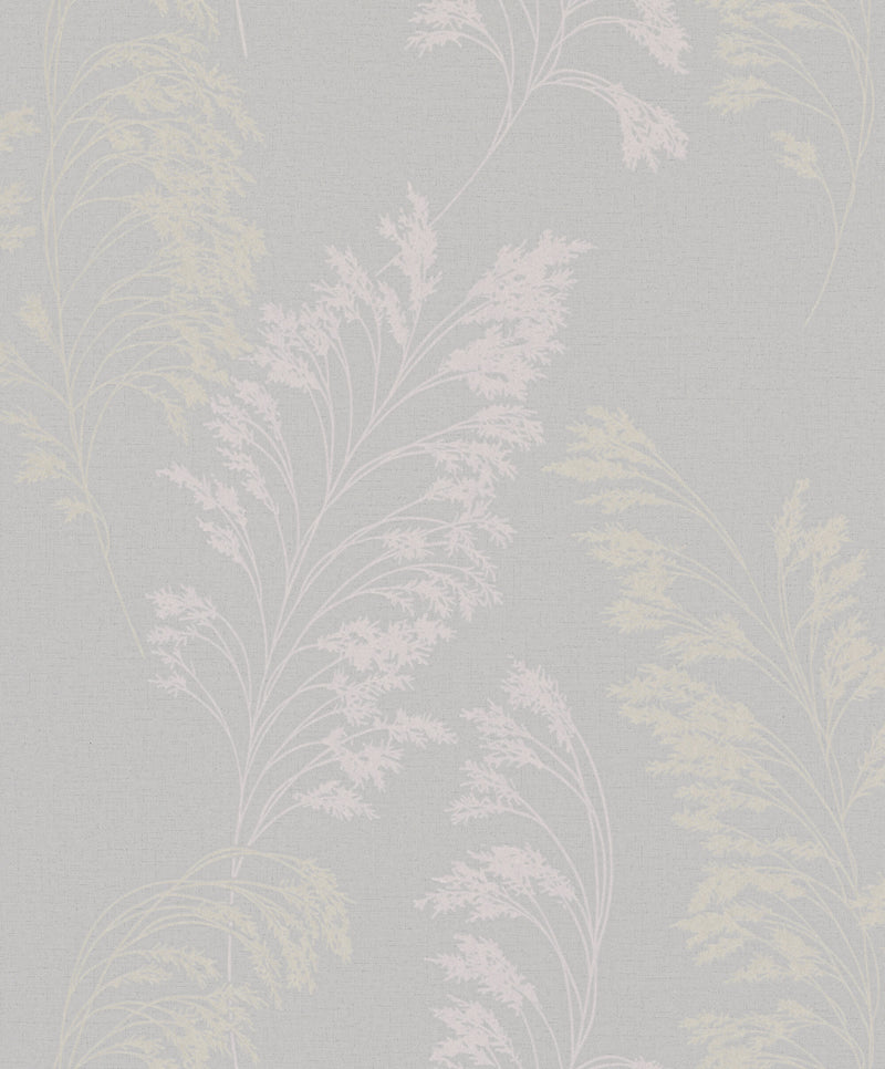 media image for Feather Shrub Wallpaper in Soft Grey/Gold from the Olio Collection 21