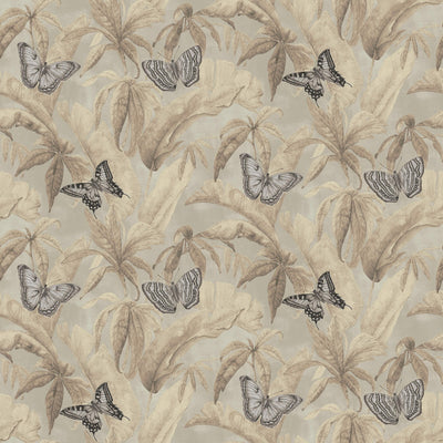 product image for Butterflies & Foliage Wallpaper in Warm Brown 58