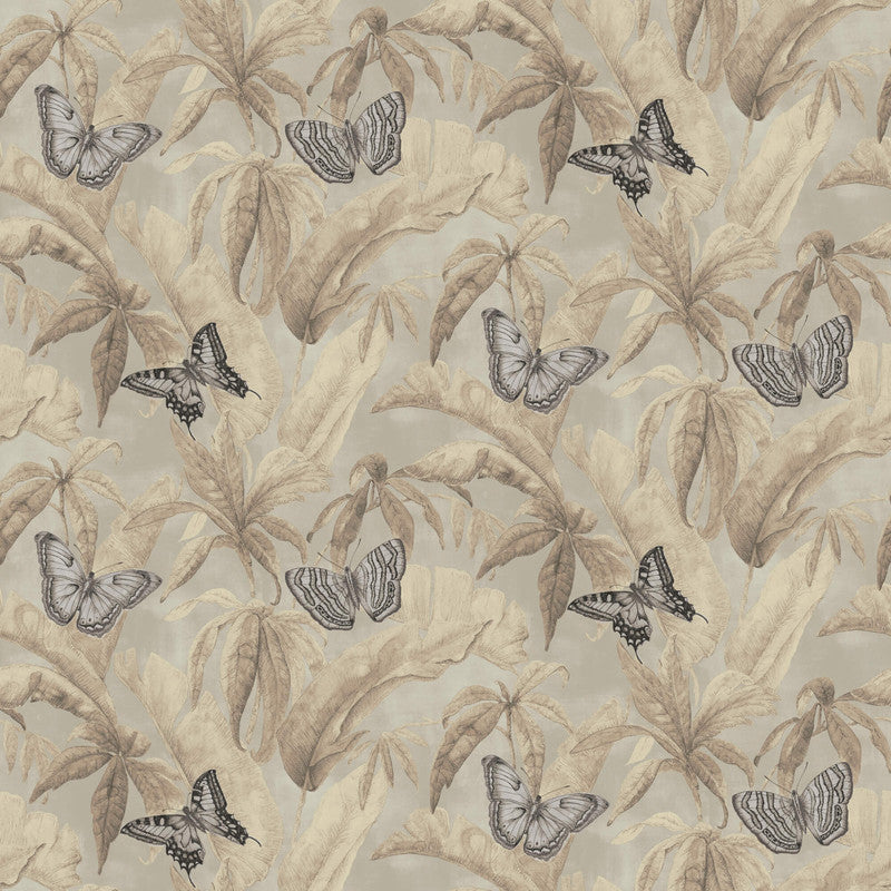 media image for Butterflies & Foliage Wallpaper in Warm Brown 291