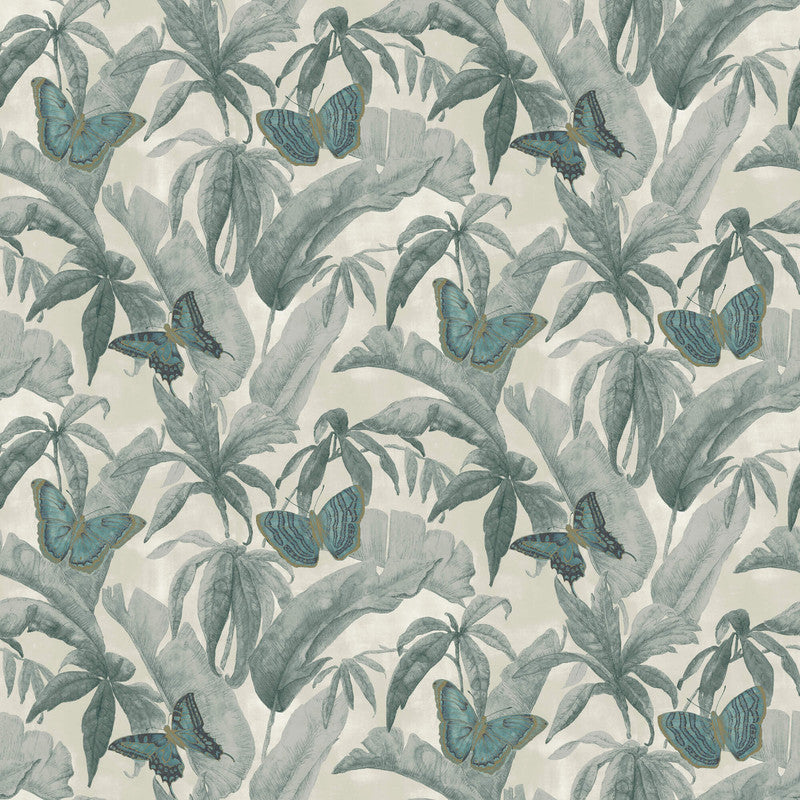 media image for Butterflies & Foliage Wallpaper in Steel Blue 250