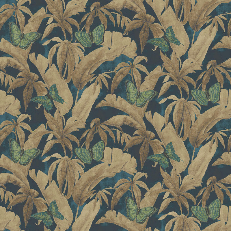 media image for Butterflies & Foliage Wallpaper in Deep Indigo 244