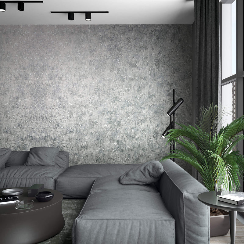 media image for Matte Texture Fleck Wallpaper in Dark Grey from the Olio Collection 294