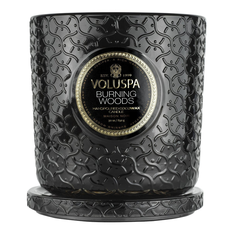 media image for burning woods 30oz luxe candle 2 265