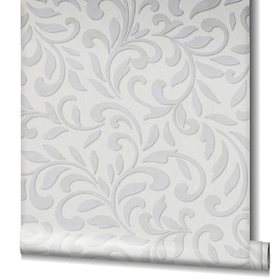 product image for Royal Damask Wallpaper in White/Pearl from the Olio Collection 67