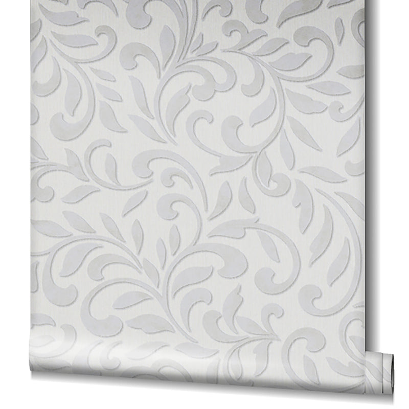 media image for Royal Damask Wallpaper in White/Pearl from the Olio Collection 257