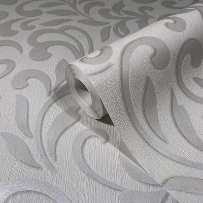 product image for Royal Damask Wallpaper in White/Pearl from the Olio Collection 39