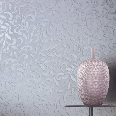 product image for Royal Damask Wallpaper in Grey/Pearl from the Olio Collection 96