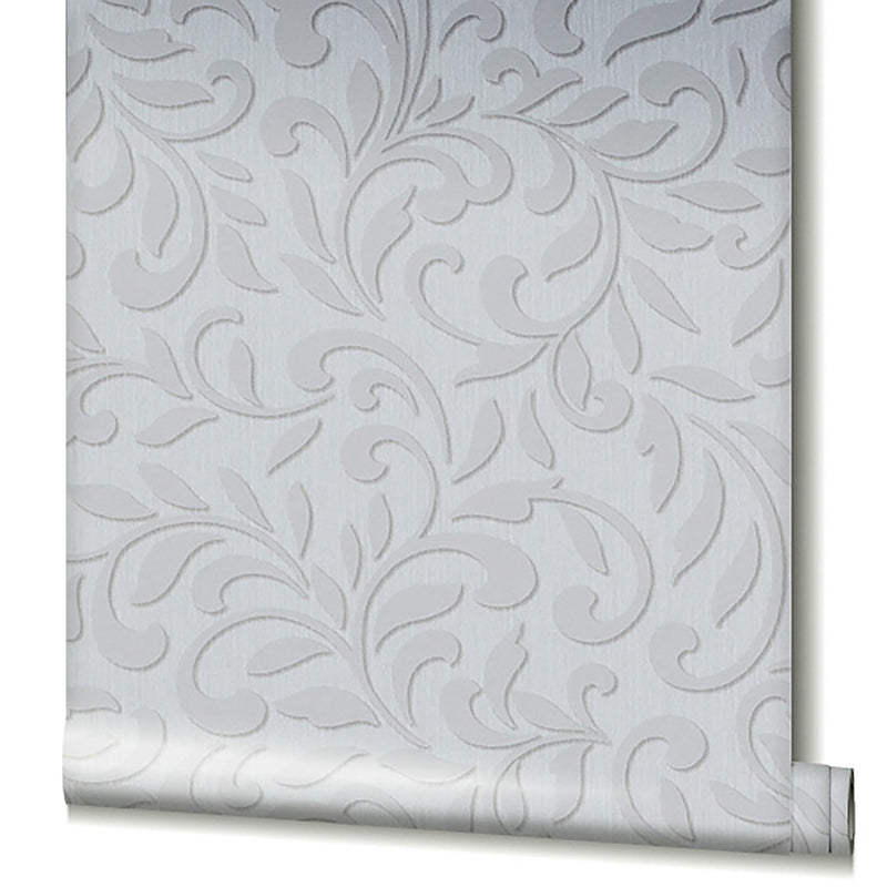 media image for Royal Damask Wallpaper in Grey/Pearl from the Olio Collection 244