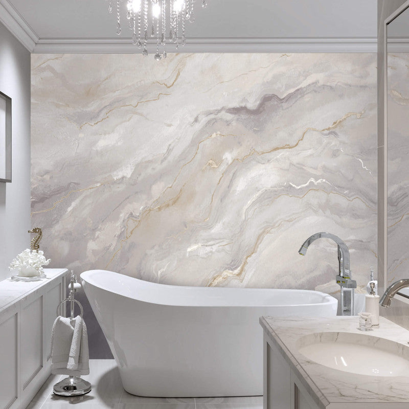 media image for Marble Pearlescent Wall Mural in Soft Mauve 289