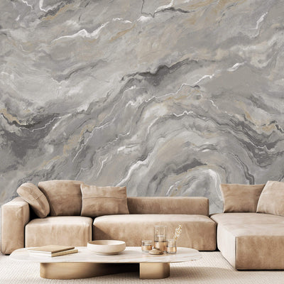 product image for Marble Pearlescent Wall Mural in Charcoal 65