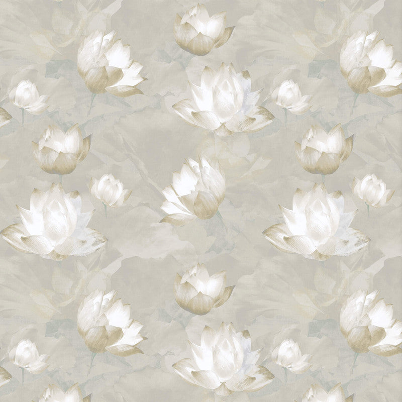 media image for Beaded Floral Wallpaper in Silver/Pewter 273