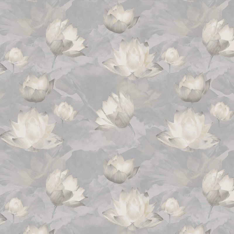 media image for Beaded Floral Wallpaper in Cool Grey 257