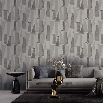 product image for Geometric Abstract Wallpaper in Charcoal 26