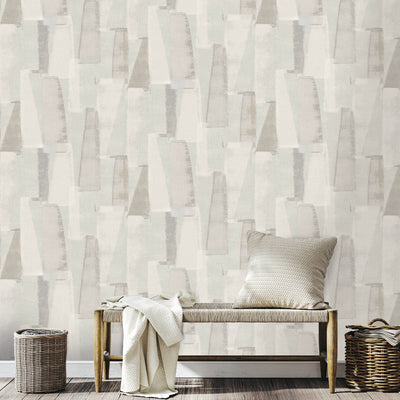 product image for Geometric Abstract Wallpaper in Grey/White 28