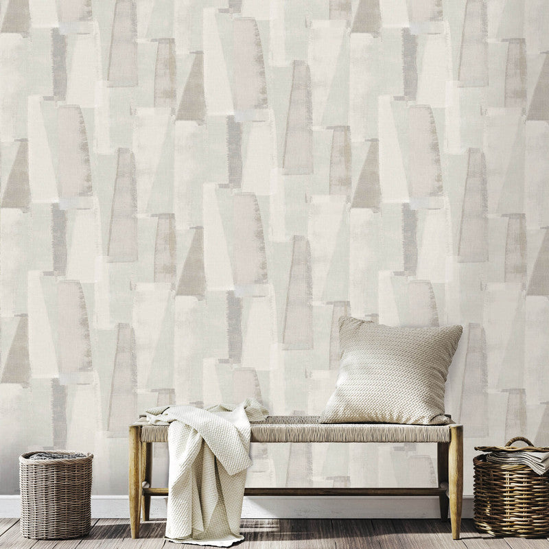 media image for Geometric Abstract Wallpaper in Grey/White 218