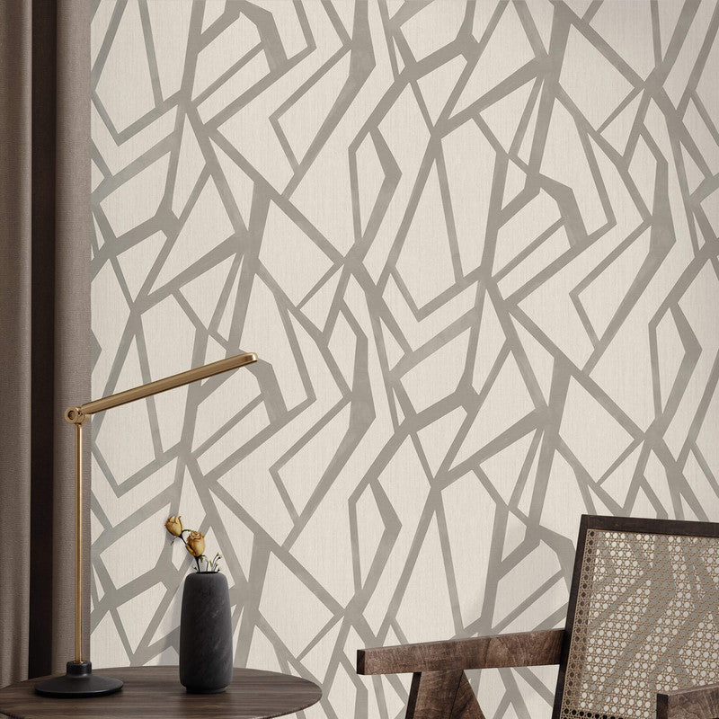 media image for Geometric Raised Ink Wallpaper in Warm Greige 274