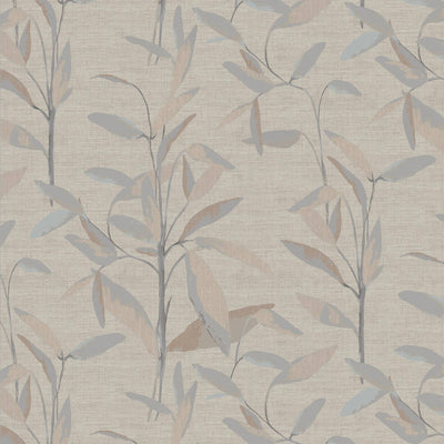 product image for Foliage Minimalist Wallpaper in Greige/Blush 45