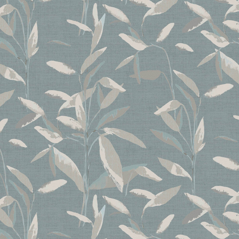 media image for Foliage Minimalist Wallpaper in Grey/Blue 214