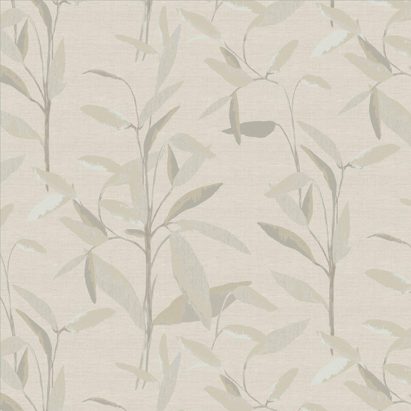 media image for Foliage Minimalist Wallpaper in White/Pale Green 297