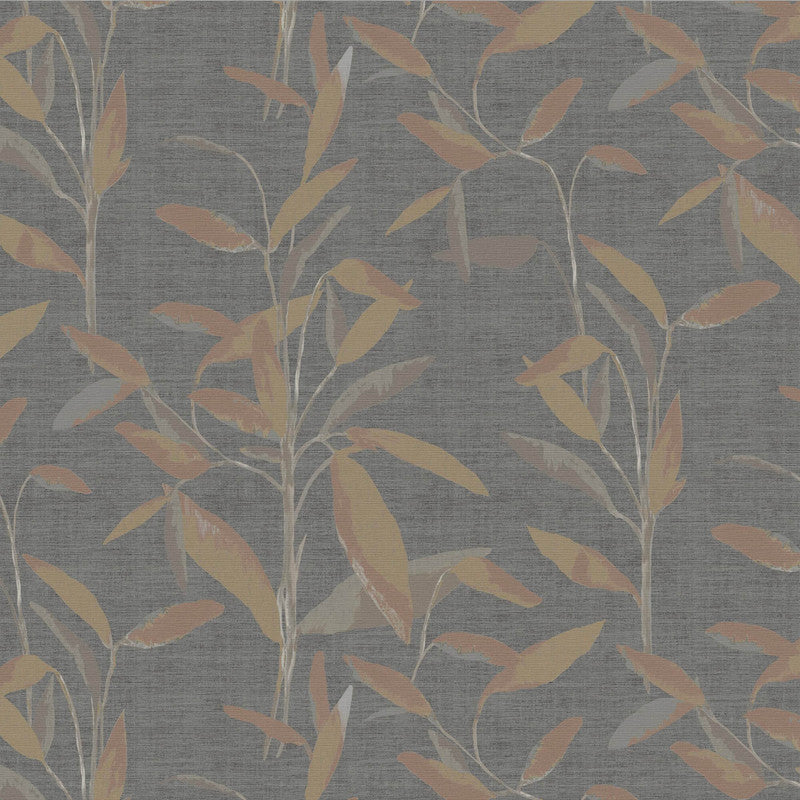 media image for Foliage Minimalist Wallpaper in Charcoal/Earth 225