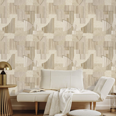 product image for Geo Art Deco Wallpaper in Beige/Peach 13