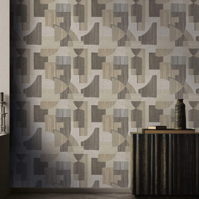 product image for Geo Art Deco Wallpaper in Chocolate/Caramel 85