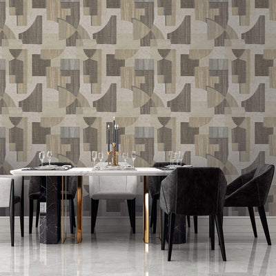 product image for Geo Art Deco Wallpaper in Chocolate/Caramel 3