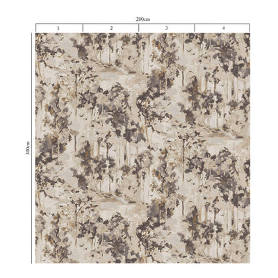 product image for Watercolor Foliage Wall Mural in Beige/Brown 69