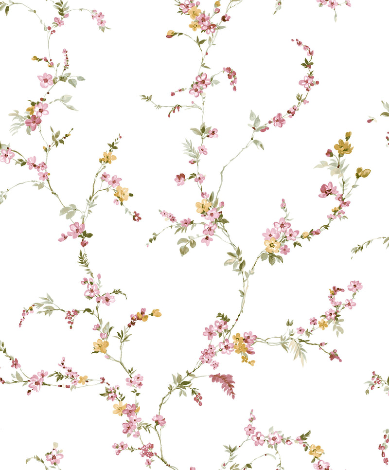 media image for Fiorellino Edra Pink Wallpaper from Cottage Chic Collection by Galerie Wallcoverings 279