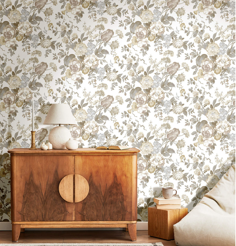 media image for Bouquet Edra Beige Wallpaper from Cottage Chic Collection by Galerie Wallcoverings 278