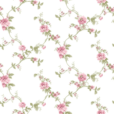 product image of Ramage Medio Edra Pink Wallpaper from Cottage Chic Collection by Galerie Wallcoverings 549