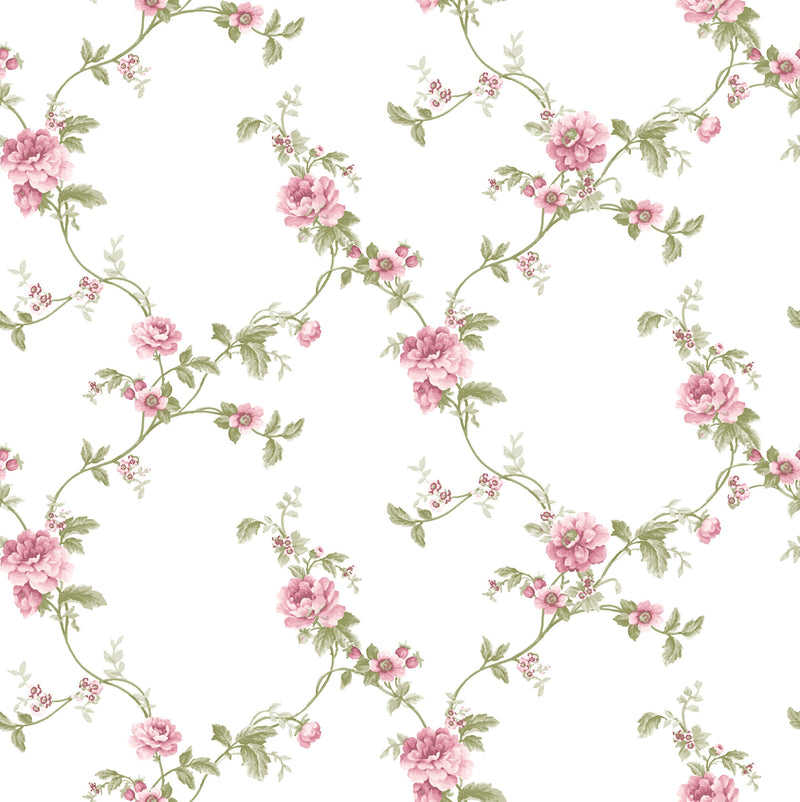 media image for Ramage Medio Edra Pink Wallpaper from Cottage Chic Collection by Galerie Wallcoverings 231