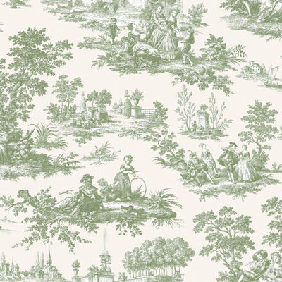 product image of Paesaggio Barocco Green Wallpaper from Cottage Chic Collection by Galerie Wallcoverings 550