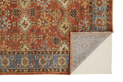 product image for Irie Hand Knotted Rust and Blue Rug by BD Fine Fold Image 1 85