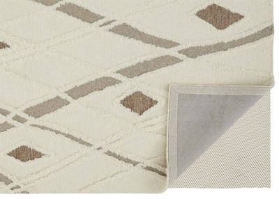 product image for Elika Hand Tufted Ivory and Beige Rug by BD Fine Fold Image 1 6