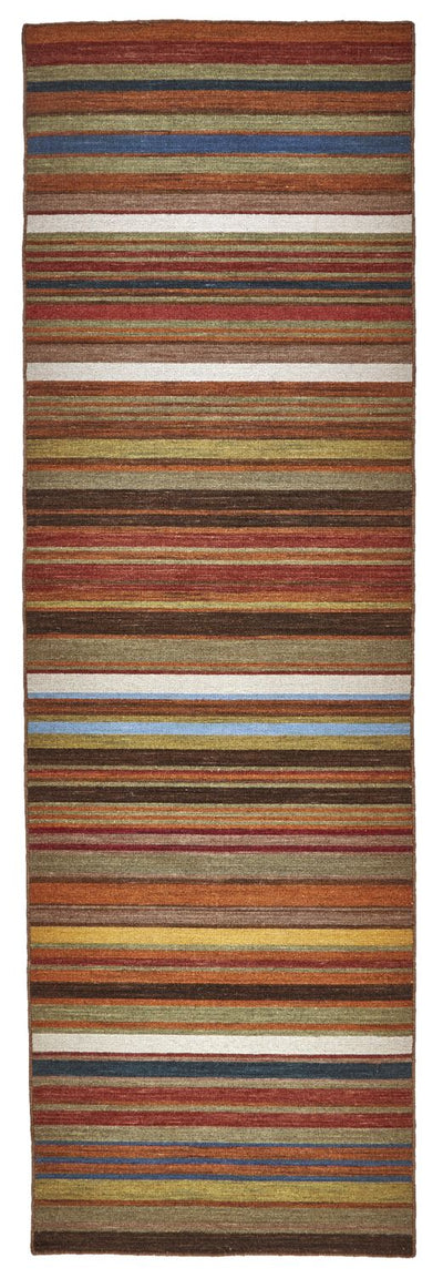 product image for Naida Flatweave Red and Brown Rug by BD Fine Flatshot Image 1 33