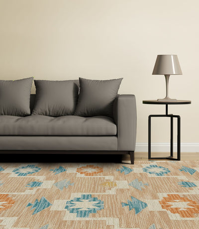 product image for Fariza Hand Tufted Tan and Blue Rug by BD Fine Roomscene Image 1 83