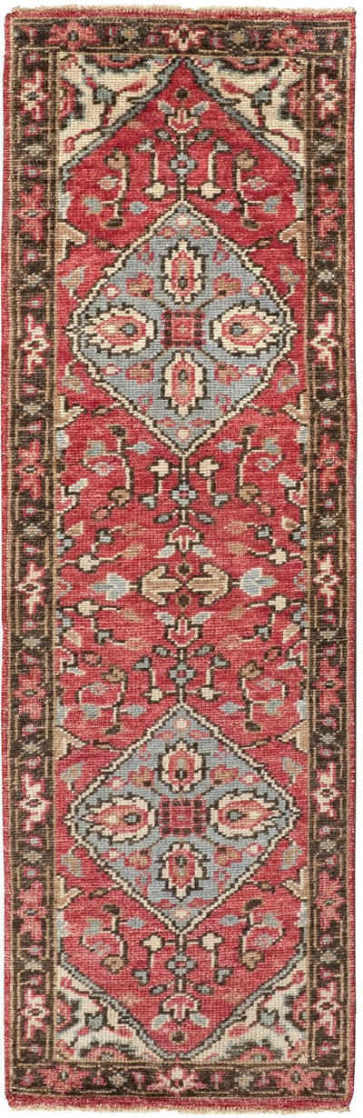 product image for Bashyr Hand Knotted Red and Gray Rug by BD Fine Flatshot Image 1 59