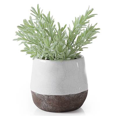 media image for corsica ceramic crackle 2 tone 4 round pot in white design by torre tagus 2 230