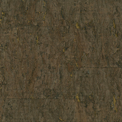 product image of Cork Textural Wallpaper in Chocolate Brown/Gold 551