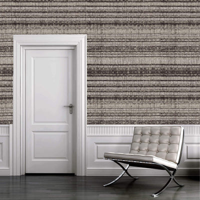 product image for Horizontal Striae Textured Multi Wallpaper in Brown Silver 13