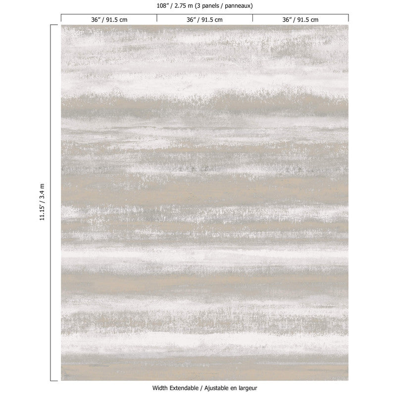 media image for Abstract Watercolor-Effect Textured Wall Mural in Cream White 21