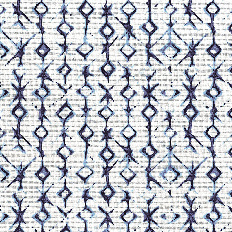 media image for Ikat Vibrant Wallpaper in Blue/Silver 232