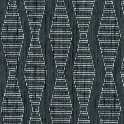 product image of Crepe-Effect Art Deco Wallpaper in Silver/Black 580