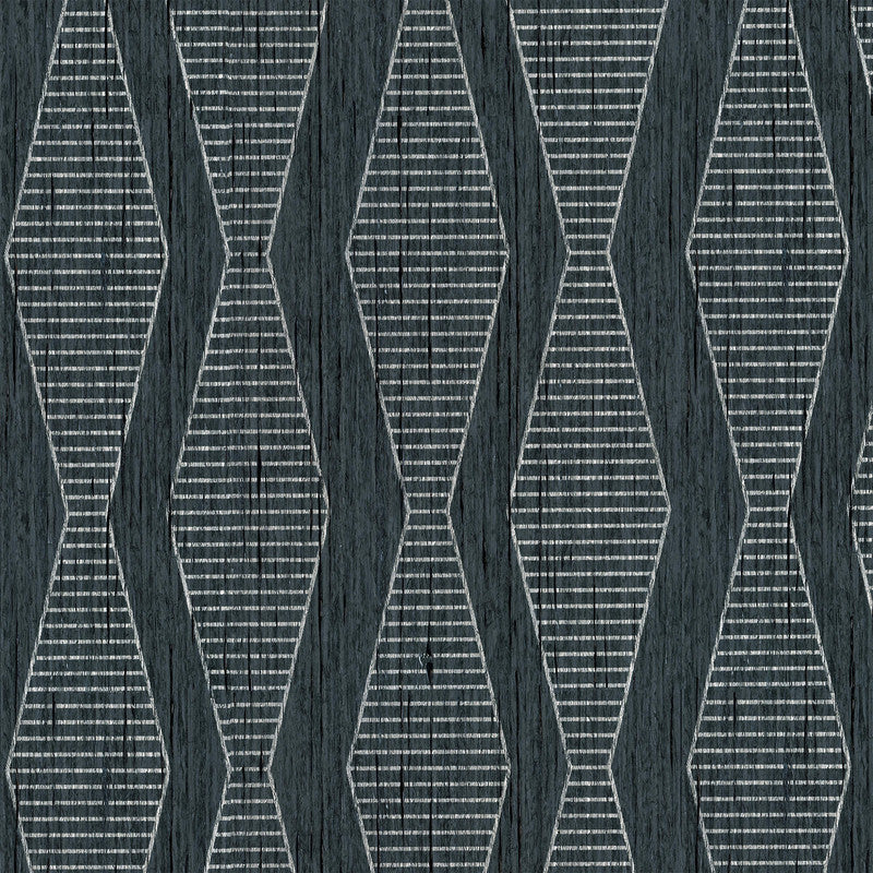 media image for Crepe-Effect Art Deco Wallpaper in Silver/Black 277